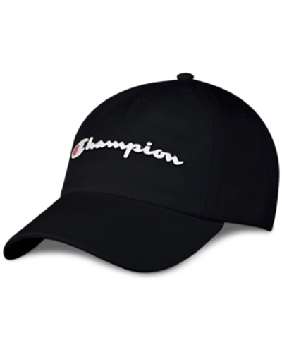 Shop Champion Men's Logo Hat In Black