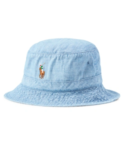 Shop Polo Ralph Lauren Men's Chambray Bucket Hat In Blue Chambray