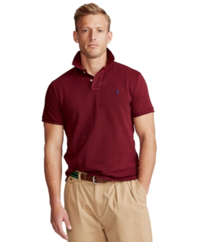 Shop Polo Ralph Lauren Men's Classic-fit Mesh Polo Shirt In Classic Wine/c7985