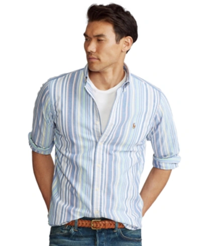 Shop Polo Ralph Lauren Men's Big & Tall Classic-fit Striped Oxford Shirt In 4651 Run On Multi