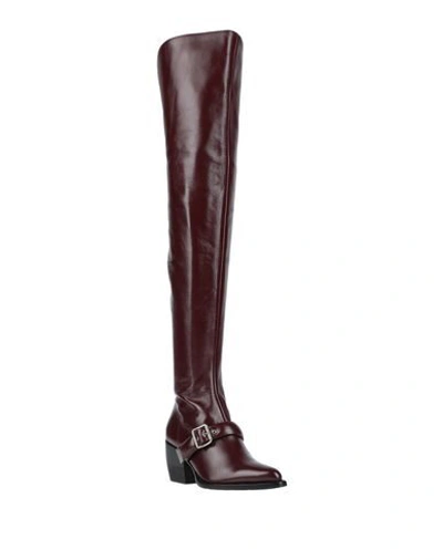 Shop Chloé Woman Boot Burgundy Size 7 Soft Leather In Red