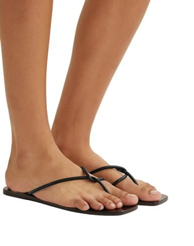 Shop Atp Atelier Toe Strap Sandals In Black