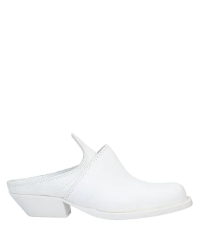 Shop Mm6 Maison Margiela Woman Mules & Clogs White Size 8 Soft Leather