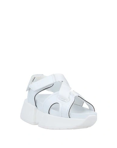 Shop Mm6 Maison Margiela Woman Sandals White Size 6 Soft Leather, Textile Fibers