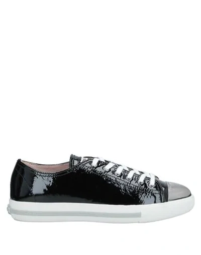 Shop Miu Miu Woman Sneakers Black Size 10.5 Calfskin