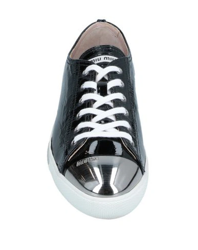 Shop Miu Miu Woman Sneakers Black Size 10.5 Calfskin