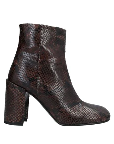 Shop Angela Chiara Venezia Ankle Boots In Dark Brown