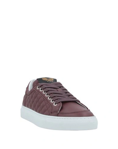 Shop Pantofola D'oro Woman Sneakers Burgundy Size 9 Calfskin In Red