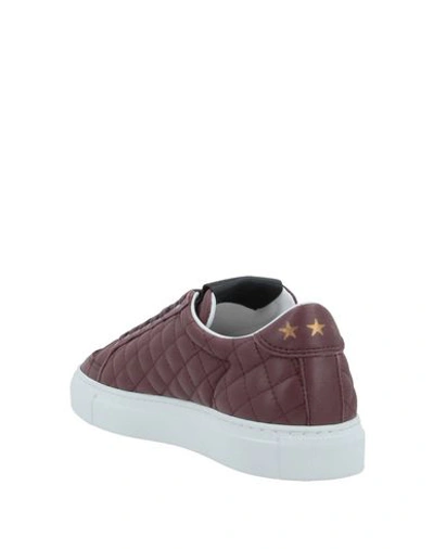 Shop Pantofola D'oro Woman Sneakers Burgundy Size 9 Calfskin In Red