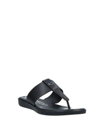 Shop Calvin Klein Toe Strap Sandals In Black