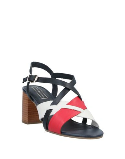 Shop Tommy Hilfiger Sandals In Dark Blue