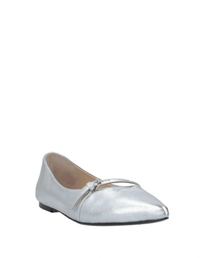 Shop Strategia Woman Ballet Flats Silver Size 8 Soft Leather