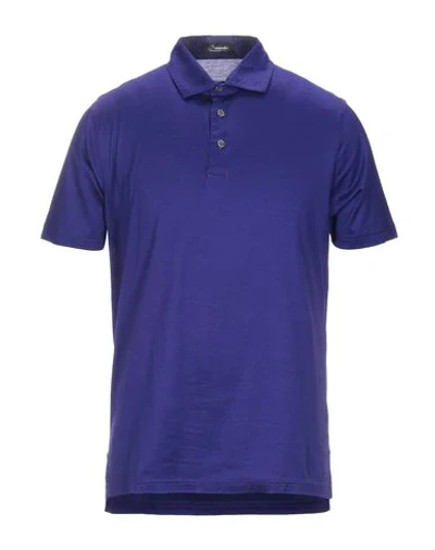 Shop Drumohr Polo Shirts In Purple