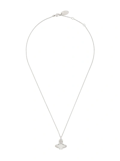 Shop Vivienne Westwood Ariella Logo Pendant Necklace In 银色