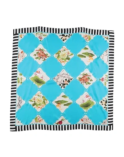 Shop Gucci Square Scarf In Turquoise