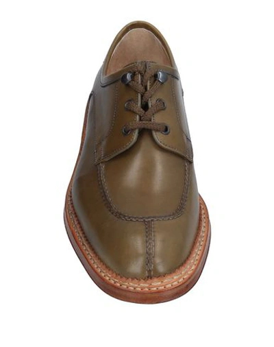 Shop A.testoni Laced Shoes In Military Green
