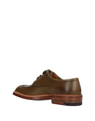 Shop A.testoni Laced Shoes In Military Green