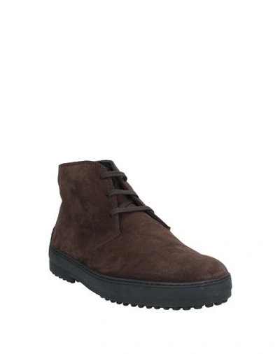Tod's Winter Gommino Desert Boots In Suede In Brown