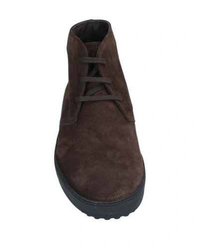 Tod's Winter Gommino Desert Boots In Suede In Brown