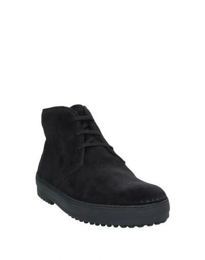 Tod's Man Ankle Boots Black Size 8.5 Soft Leather In Black
