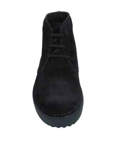 Tod's Man Ankle Boots Black Size 8.5 Soft Leather In Black