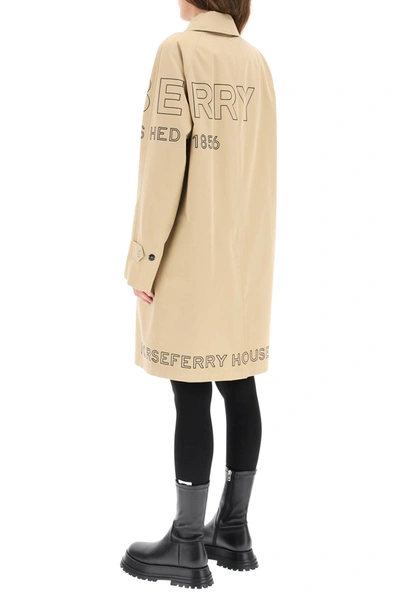Shop Burberry Antonia Horseferry Print Raincoat In Beige,black