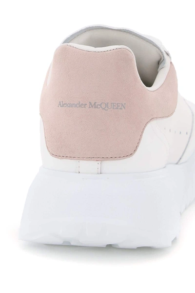 Shop Alexander Mcqueen Oversized Court Sneakers In White,pink