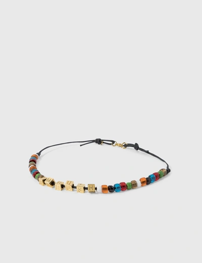 Shop Ambush Letter-block & Beads Necklace In Gold