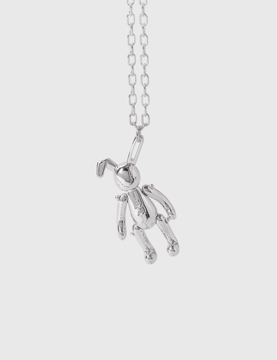 Shop Ambush Bunny Charm Necklace In Silver