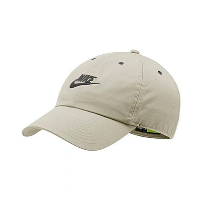 Shop Nike Sportswear Heritage86 Futura Washed Adjustable Back Hat In Light Bone/black
