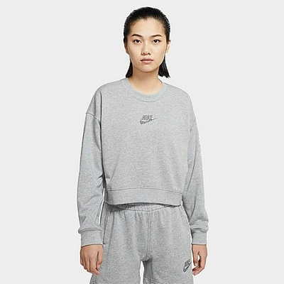 Shop Nike Women's Sportswear Crewneck Sweatshirt In Dark Grey Heather