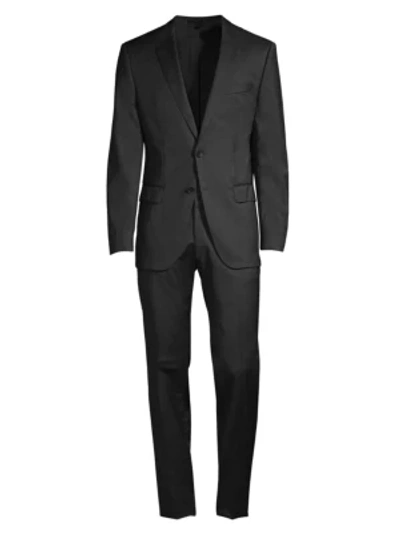 Shop Hugo Boss Huge Genius Virgin Wool Suit In Dark Grey