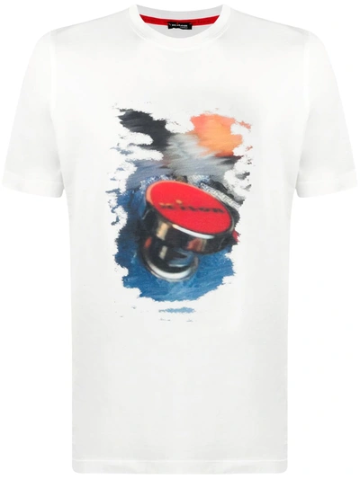 Shop Kiton Graphic-print Cotton T-shirt In Weiss