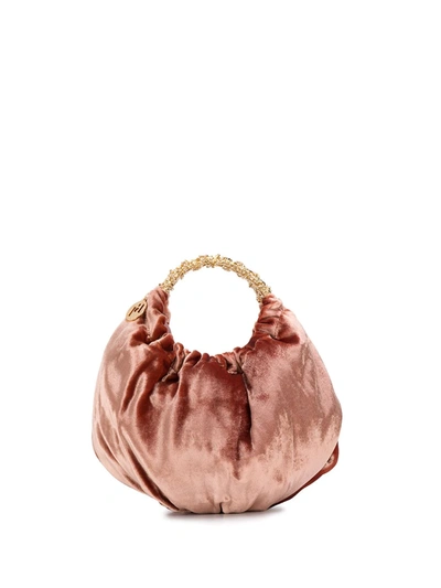 Shop Rosantica Impero Velvet Handbag In Pink