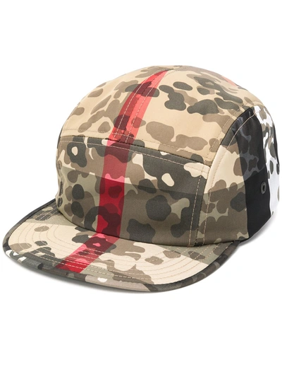 Shop Burberry Camouflage Print Baseball Cap In Green