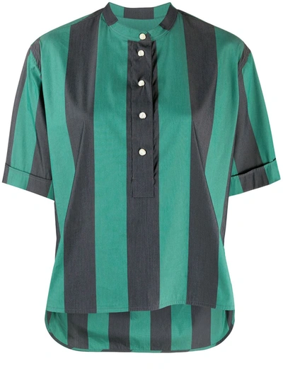 YMC YOU MUST CREATE BOLD-STRIPE SHORT SLEEVED SHIRT 