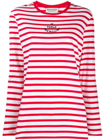 Shop Etre Cecile Striped Long-sleeve Top In Red