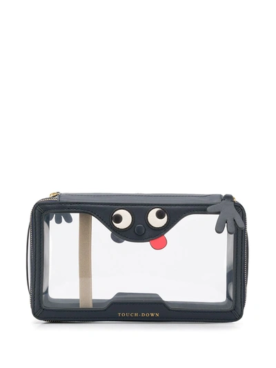 Shop Anya Hindmarch Inflight Zipped Clutch In Blue