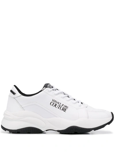 Shop Versace Jeans Couture Low-top Leather Sneakers In White