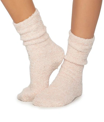 Shop Barefoot Dreams Cozychic Heathered Plush Socks In Dusty Rose