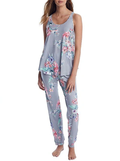 Shop Flora Nikrooz Floral Knit Pajama Set In Sage Floral