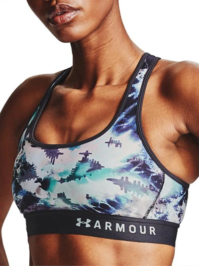 Shop Under Armour Crossback Mid-impact Sports Bra In Blackout Purple