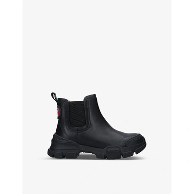 Shop Gucci Leon Leather Chelsea Boots 4-8 Years In Black
