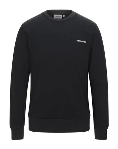 Shop Carhartt Man Sweatshirt Black Size Xl Cotton, Polyester, Elastane