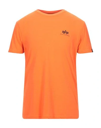Shop Alpha Industries T-shirts In Orange
