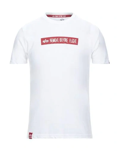 Shop Alpha Industries Man T-shirt White Size M Cotton
