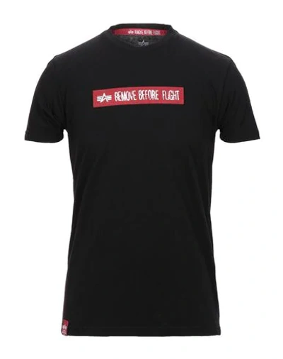 Shop Alpha Industries Man T-shirt Black Size M Cotton
