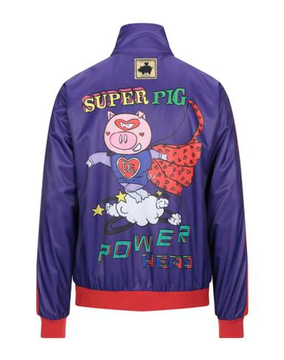 Shop Dolce & Gabbana Man Sweatshirt Purple Size 44 Polyester, Glass, Cotton, Silk, Elastane