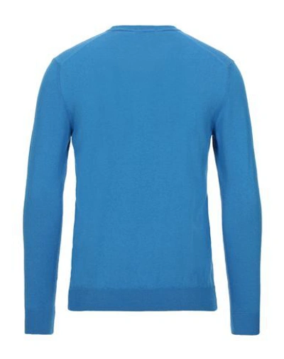 Shop Drumohr Man Sweater Azure Size 36 Cotton, Cashmere In Blue