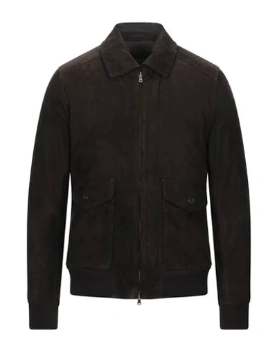 Shop Andrea D'amico Jackets In Dark Brown